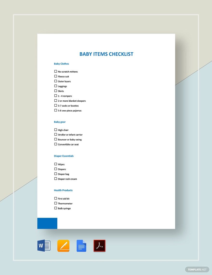 Item Checklist Template in Word, Google Docs, PDF, Apple Pages