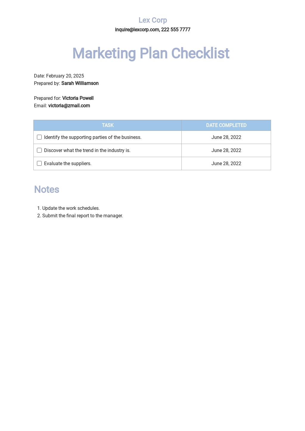 FREE Checklist Form Templates [Edit & Download]