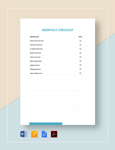 FREE Medical Checklist Template - Download in Word, Google Docs, Excel ...