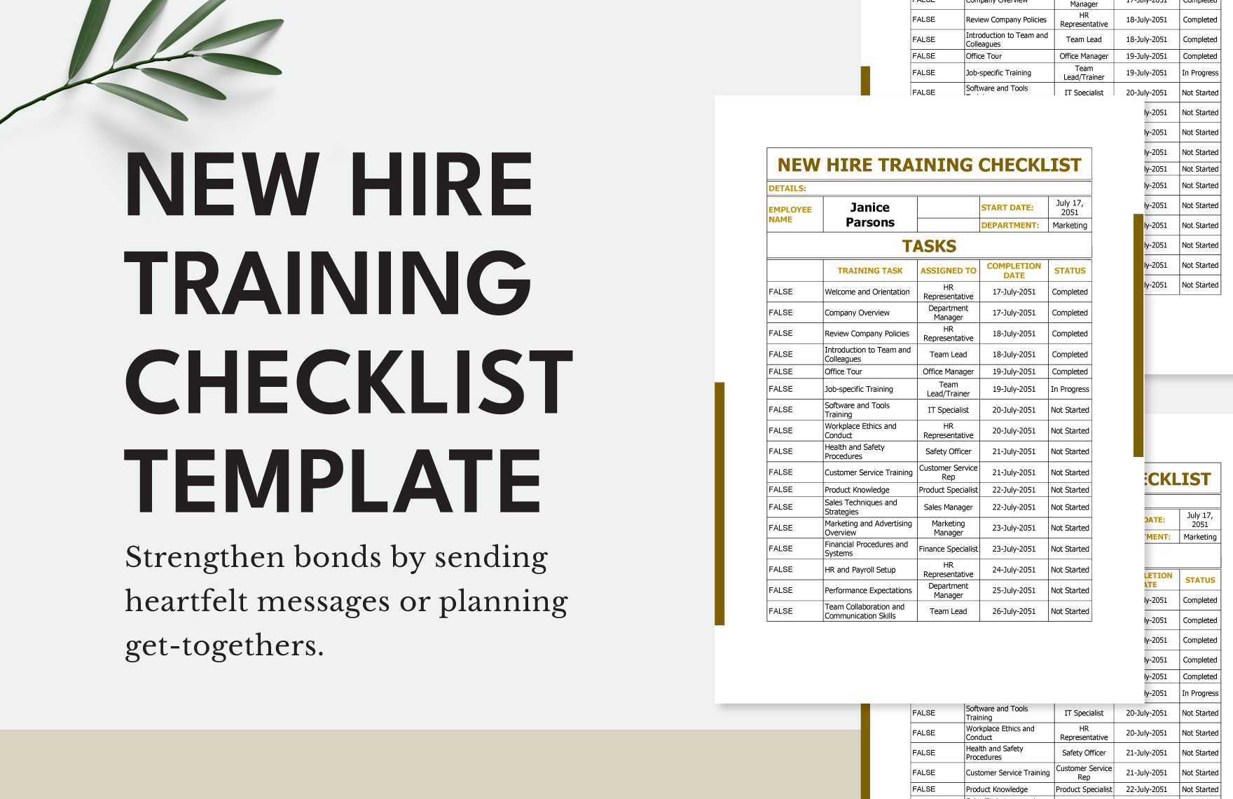 New Hire Training Checklist Template
