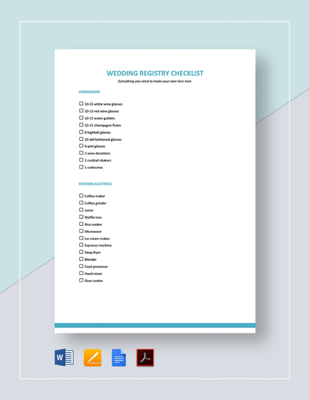 Download 8+ Registry Checklist Templates - Word (DOC) | Google Docs ...