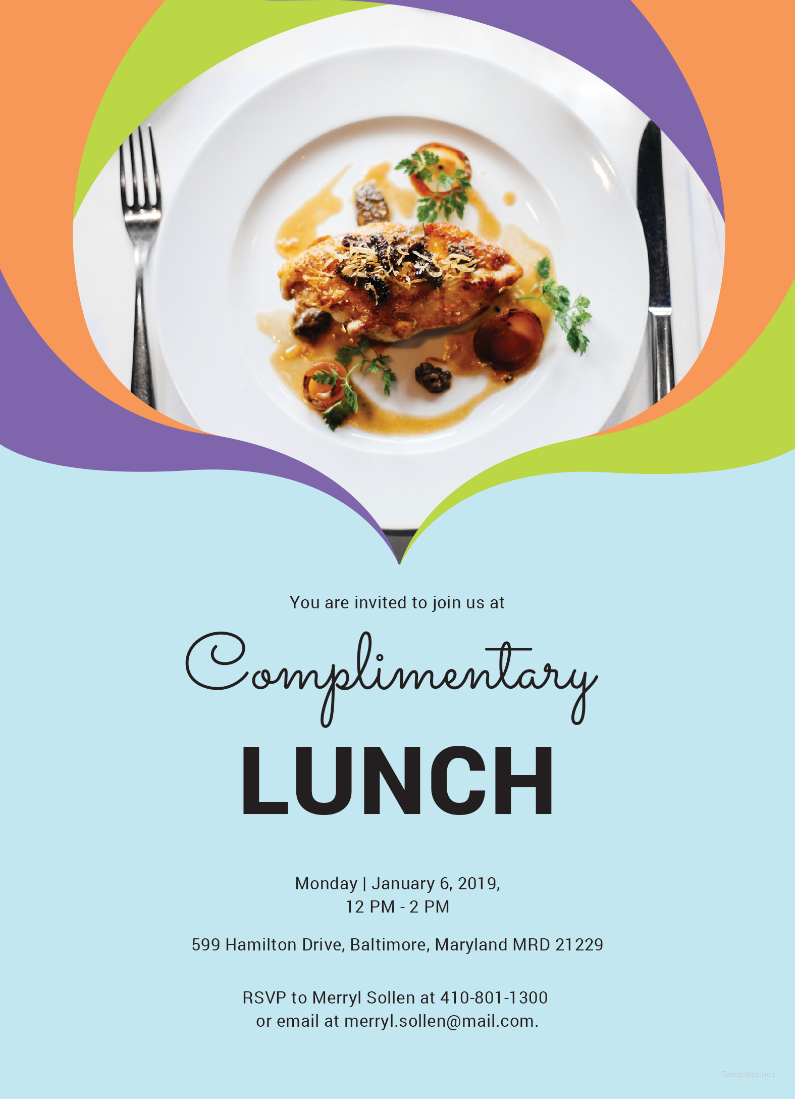 Free Complimentary Lunch Invitation Template In MS Word Publisher Illustrator Pages Photoshop