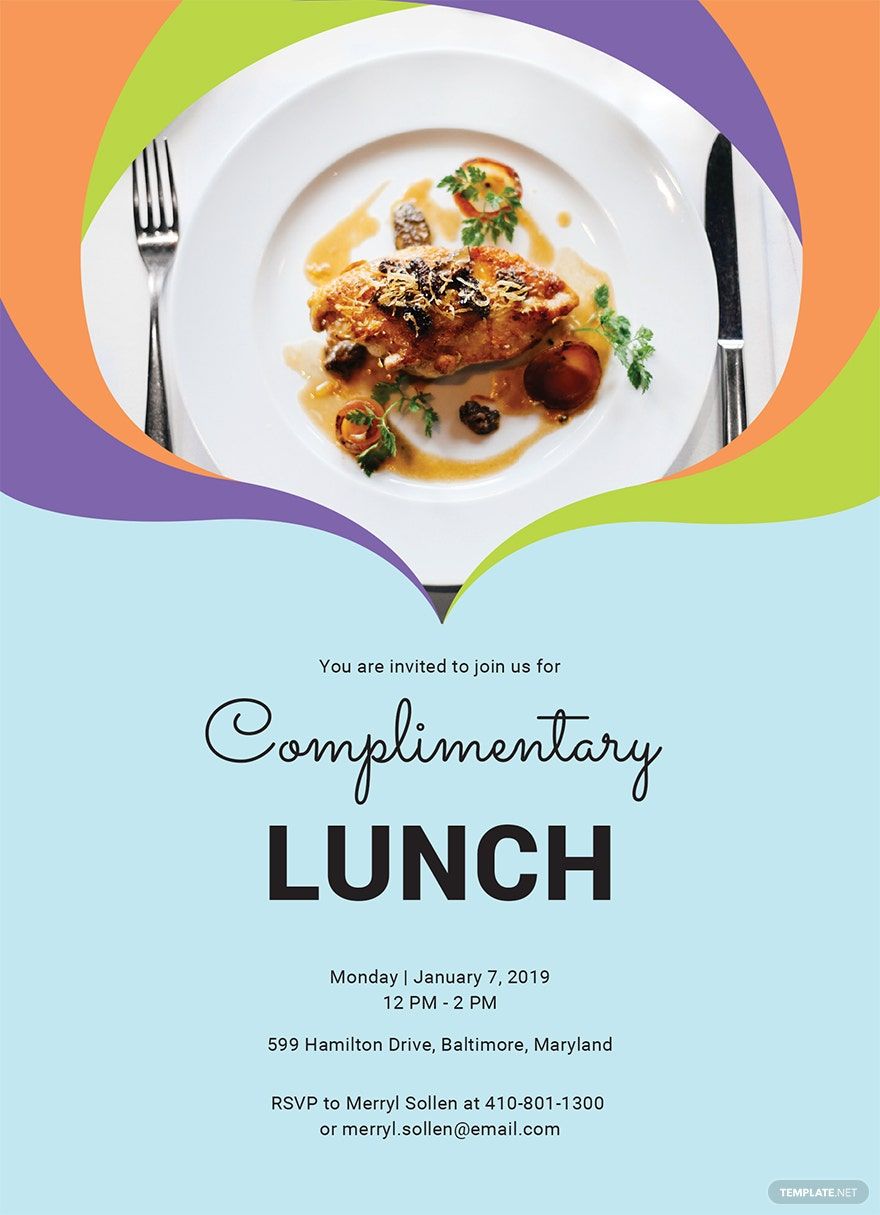 Complimentary Lunch Invitation Template