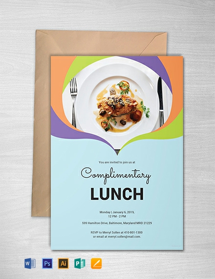 9 FREE Lunch Invitation Templates Word PSD InDesign Apple MAC 