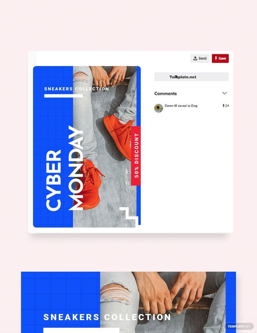 Cyber Monday Discount Sale Pinterest Pin Template in PSD - Download | Template.net