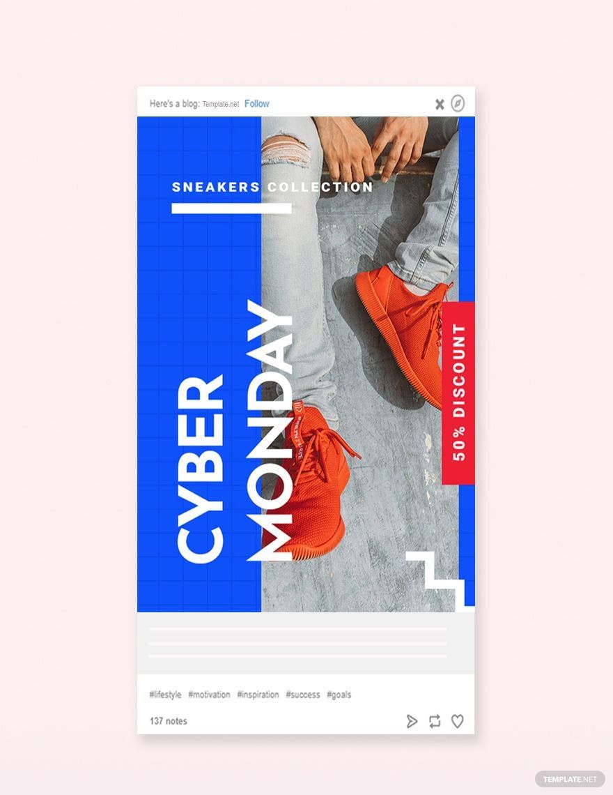 Cyber Monday Discount Sale Tumblr Post Template