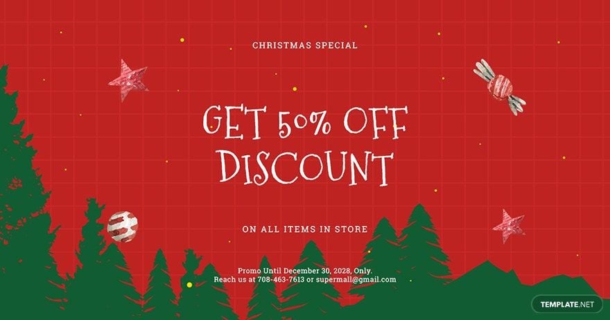 Holiday Off Discount Sale Facebook Post Template