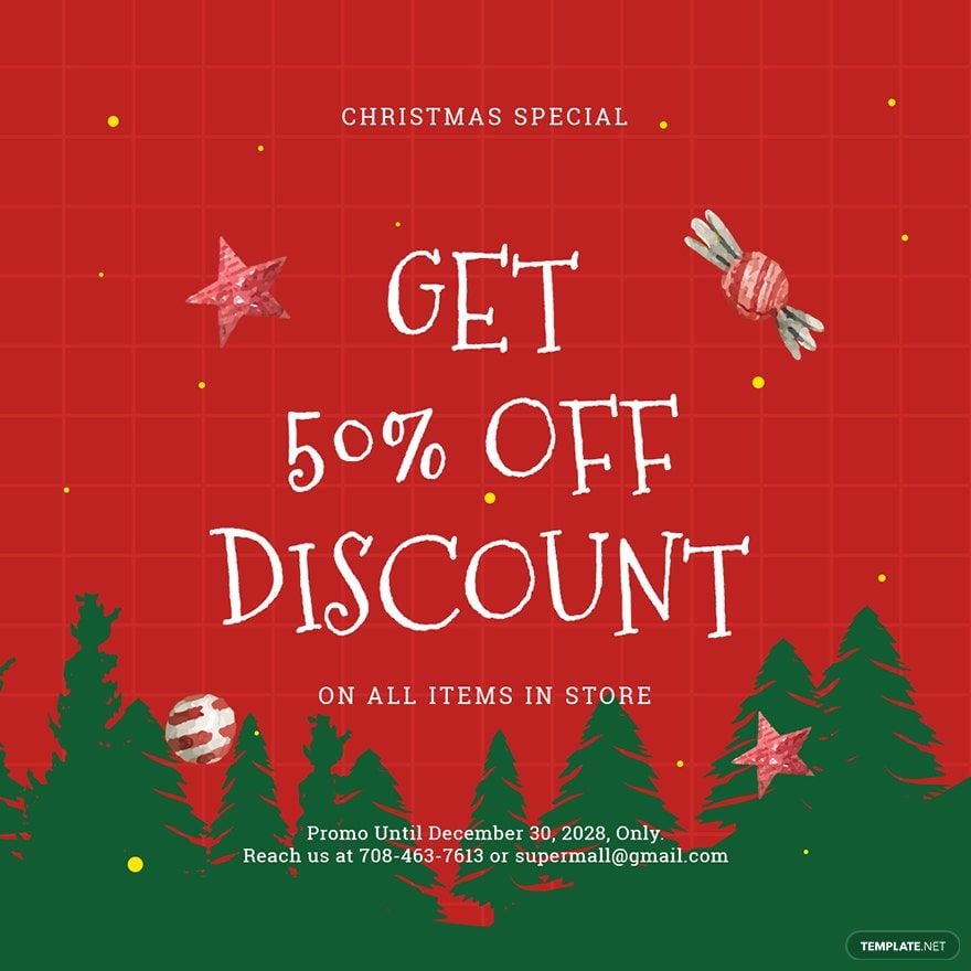 Holiday Off Discount Sale Instagram Post Template