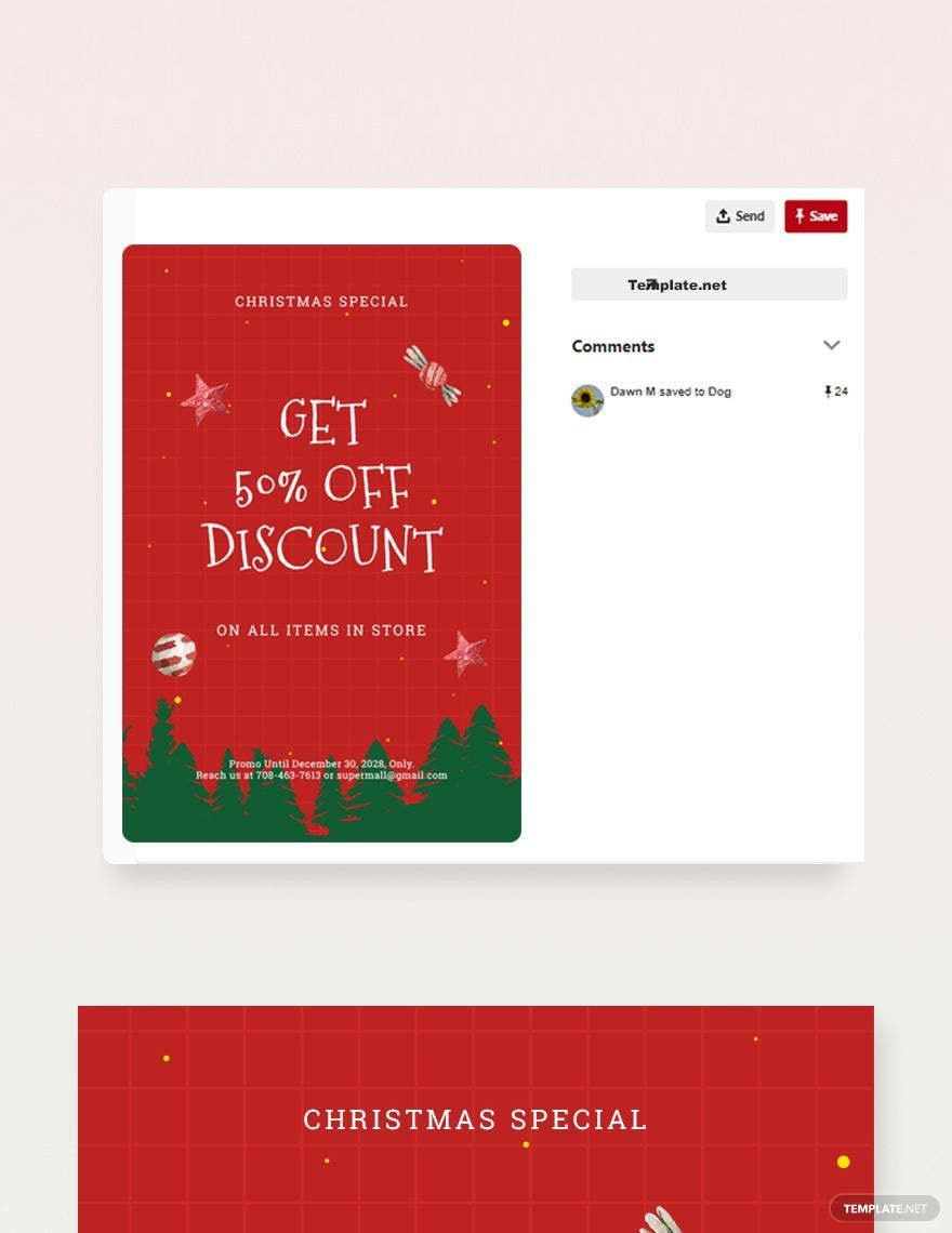 Holiday Off Discount Sale Pinterest Pin Template