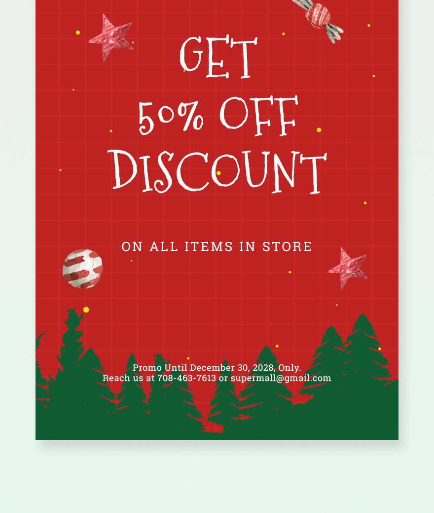 Holiday Off Discount Sale Pinterest Pin Template