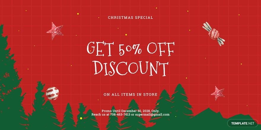 Holiday Off Discount Sale Twitter Post Template