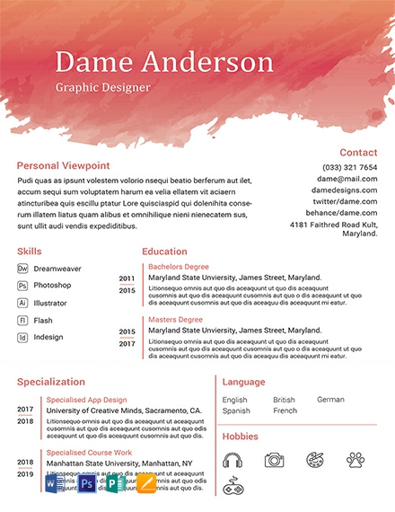 No Experience Resume Template - Word, Apple Pages, PSD, Publisher
