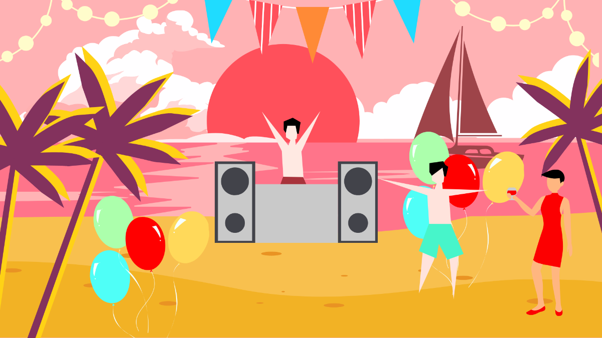 Summer Beach Party Background Template
