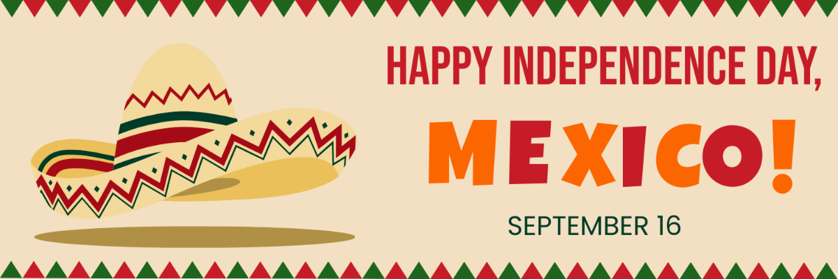 Free Mexican Independence Day Twitter Banner Template