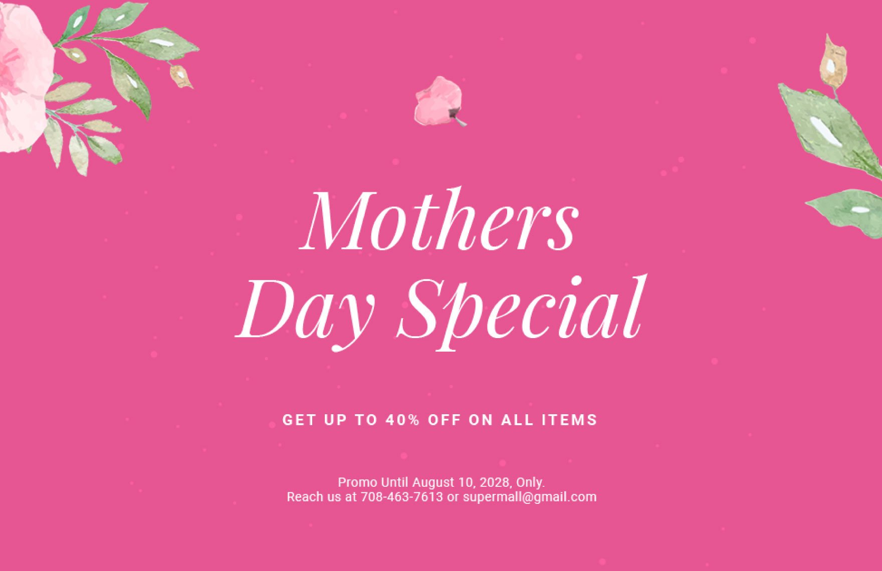 Mothers Day Special Sale Facebook Post Template