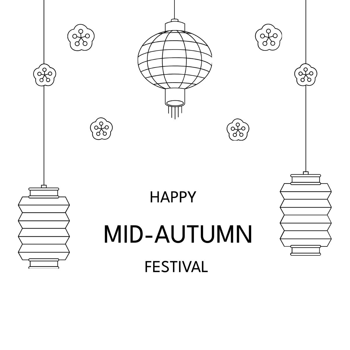 Free Happy Mid-Autumn Festival Celebration Drawing