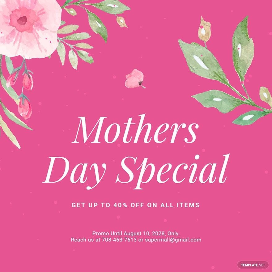 Mothers Day Special Sale Instagram Post Template