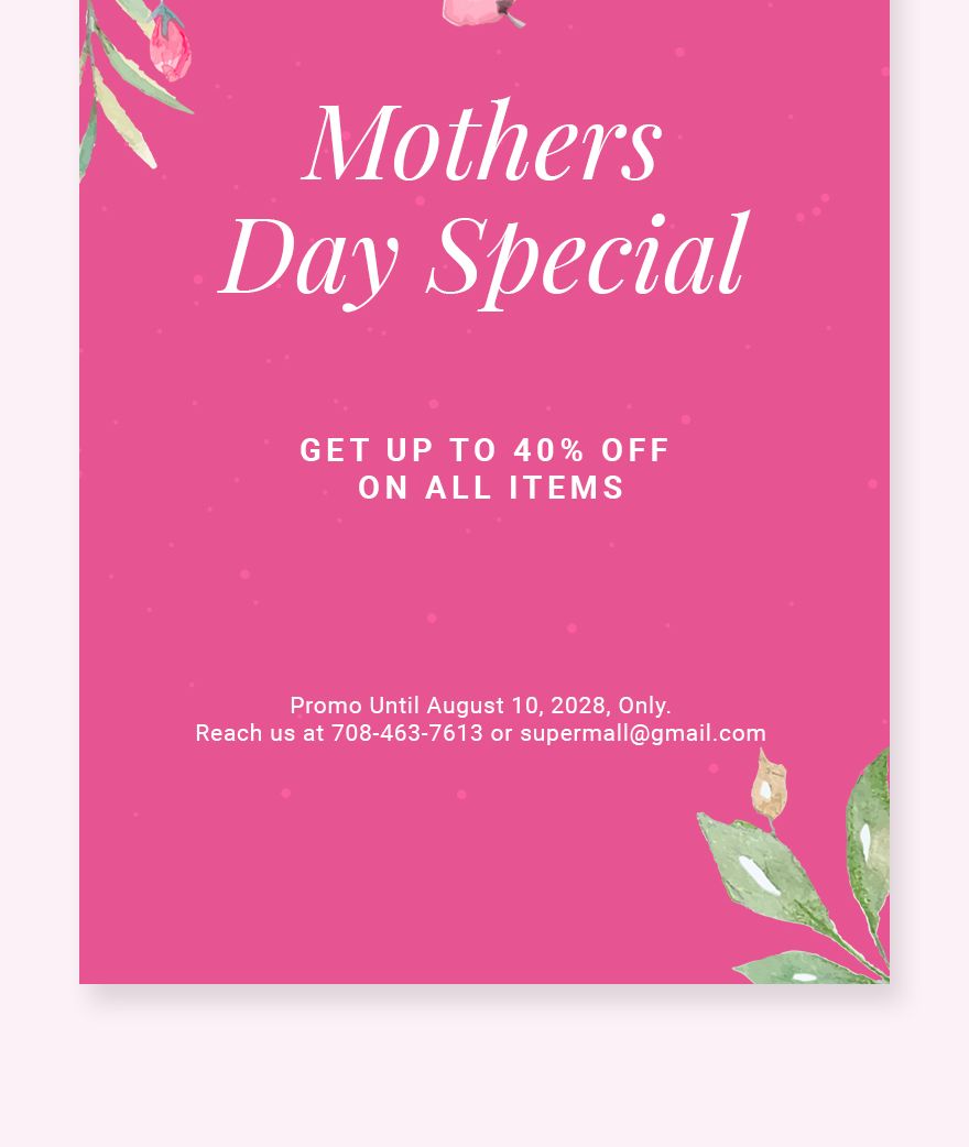 Mothers Day Special Sale Pinterest Pin Template