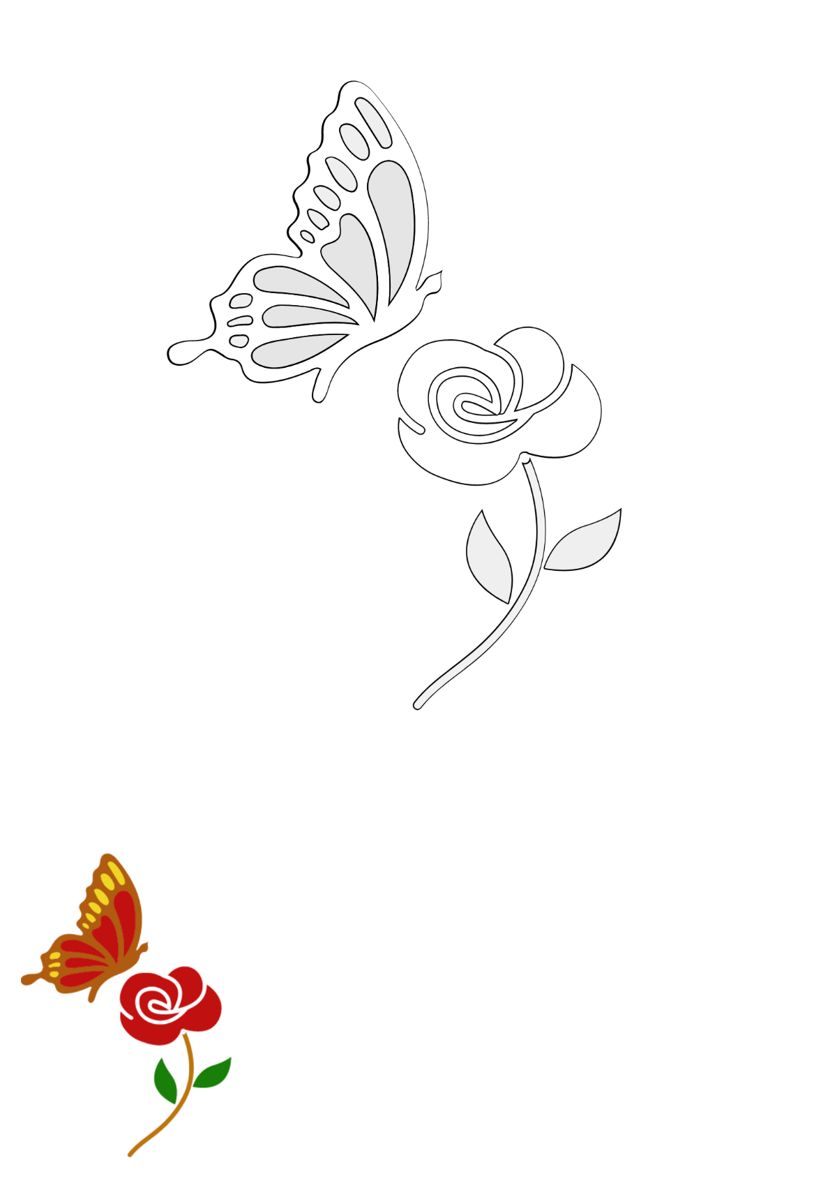 Butterfly Spring Coloring Page Template