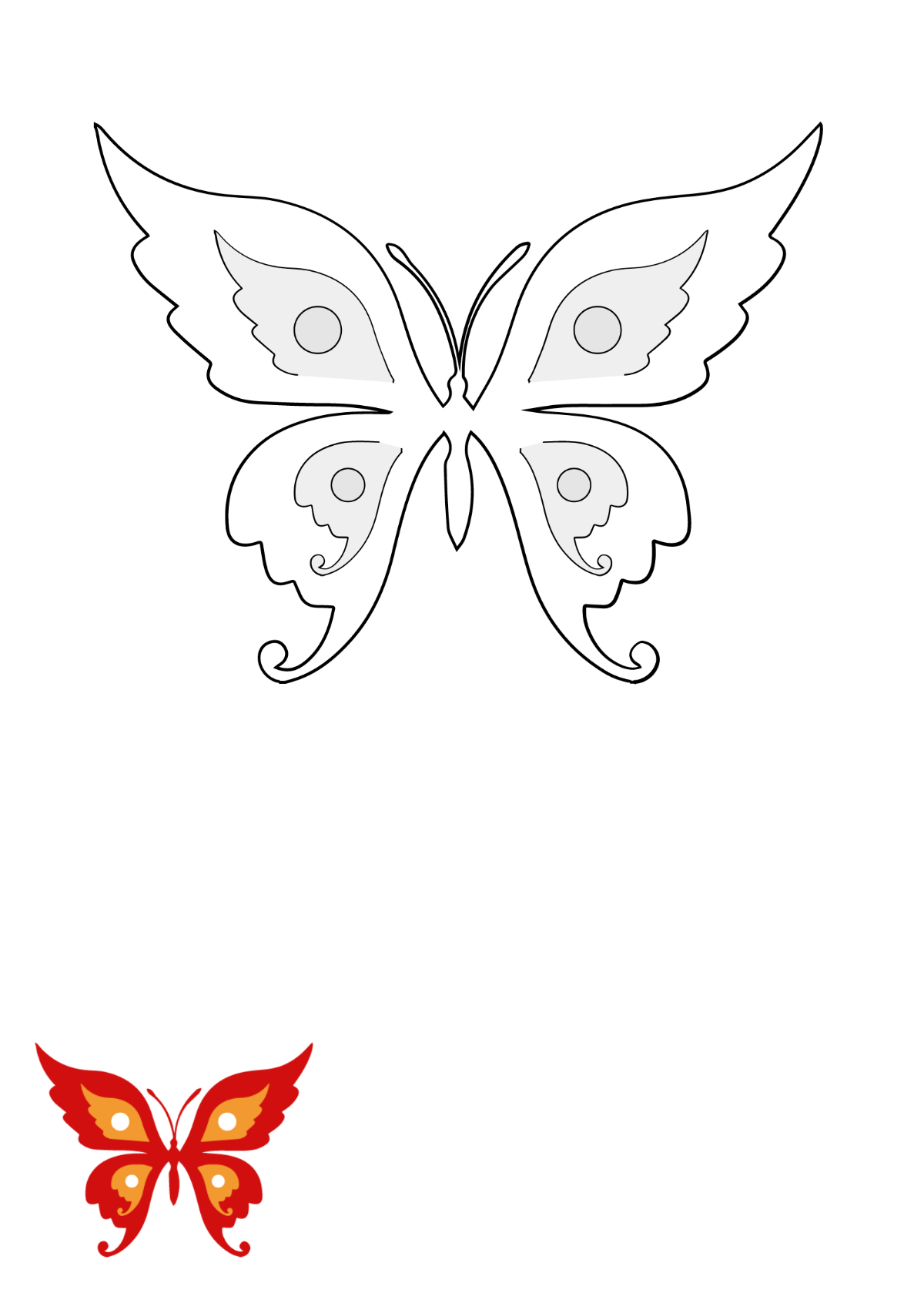 Large Butterfly Coloring Page Template