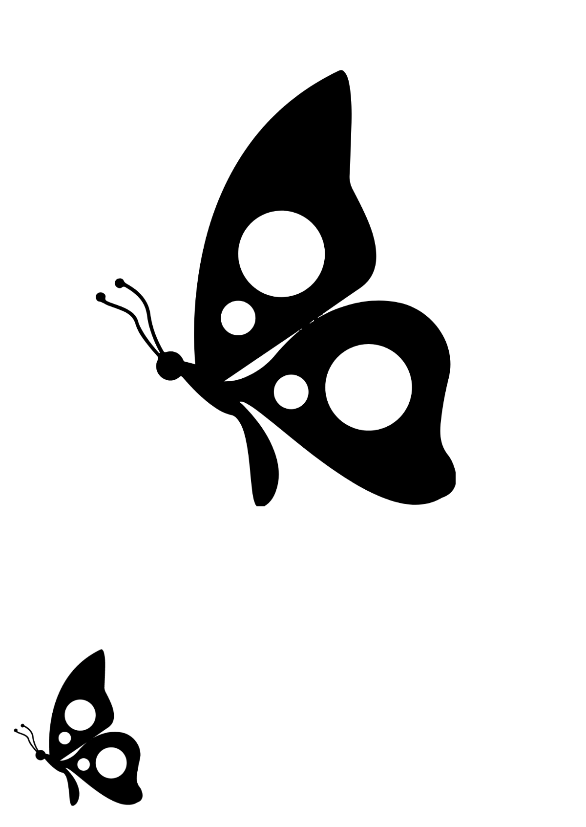Butterfly Black And White Coloring Page Template