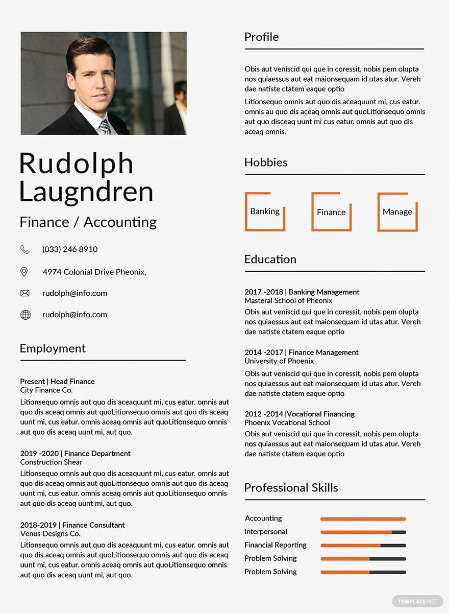 Finance Resume Template