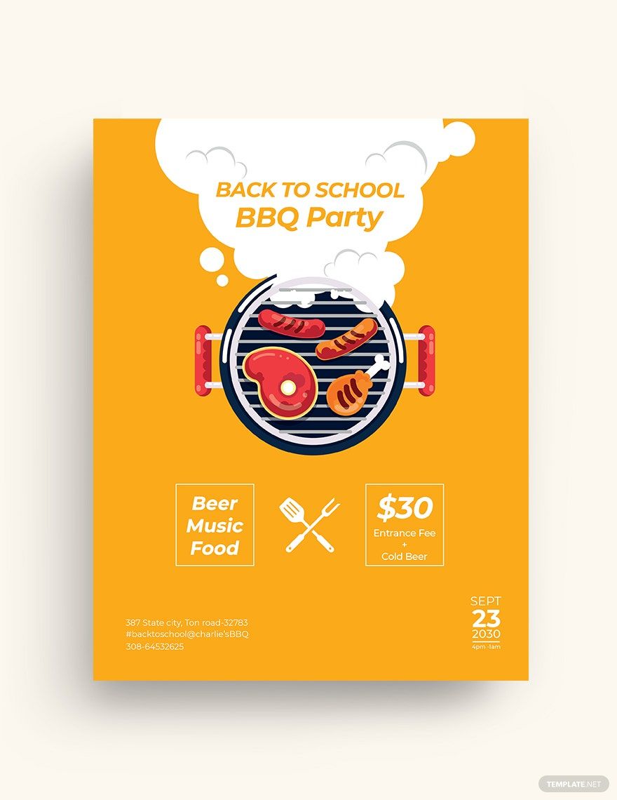 Back To School BBQ Flyer Template