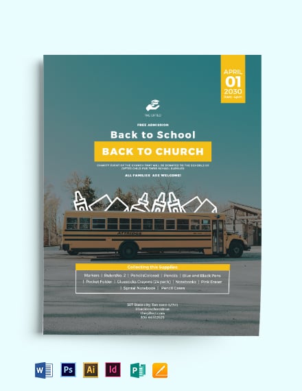 back to school church flyer template