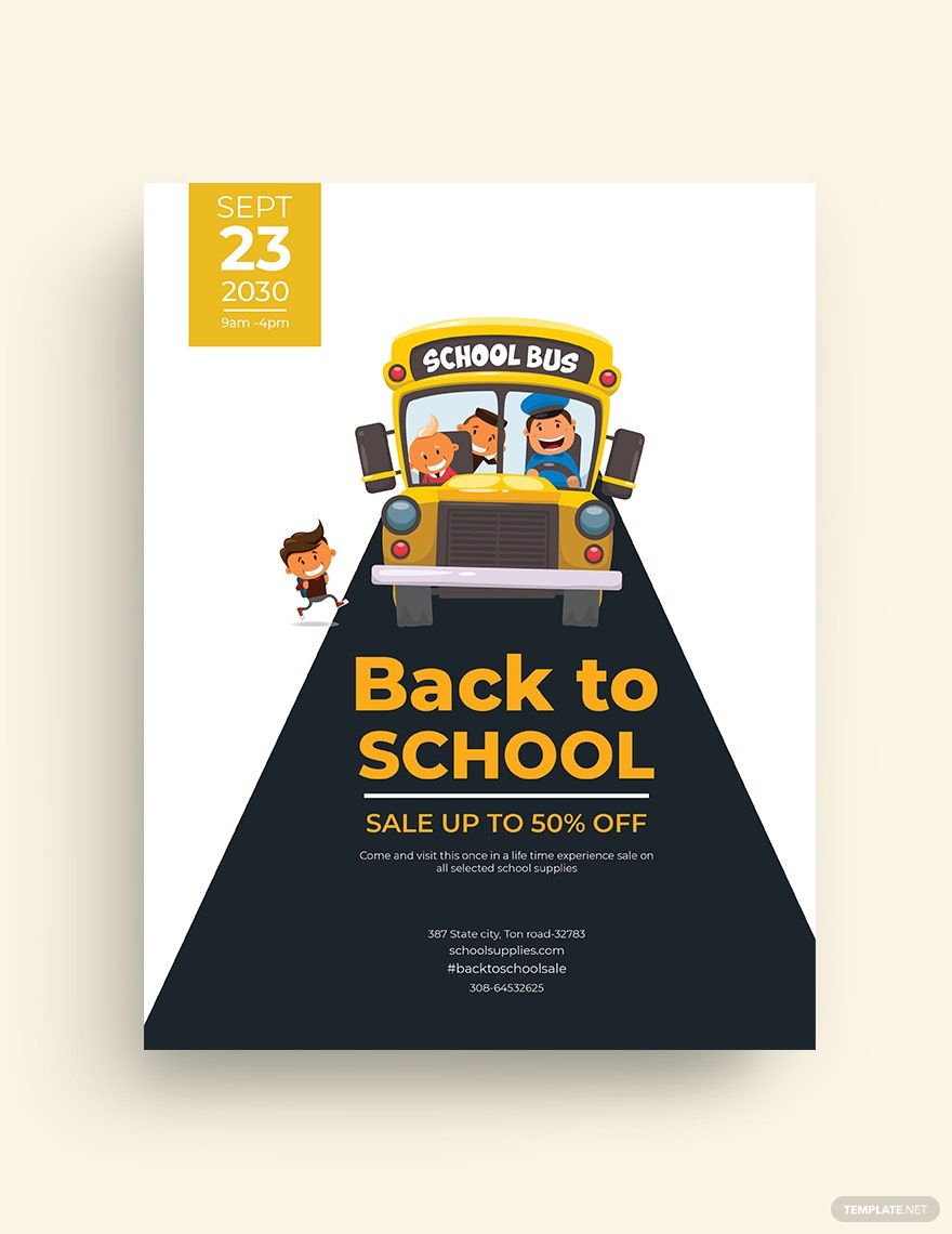 Back To School Flyer Design Template in Word, Pages, Illustrator, InDesign, PSD, Publisher, Google Docs - Download | Template.net