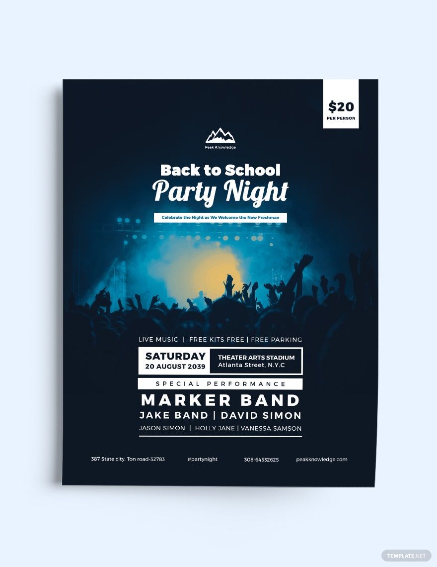 Back To School Party Flyer Template