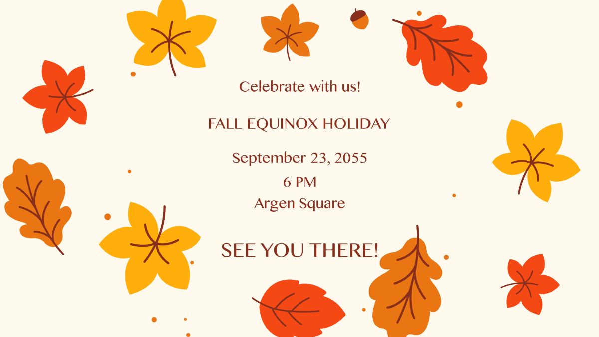 Fall Equinox Invitation Background Template