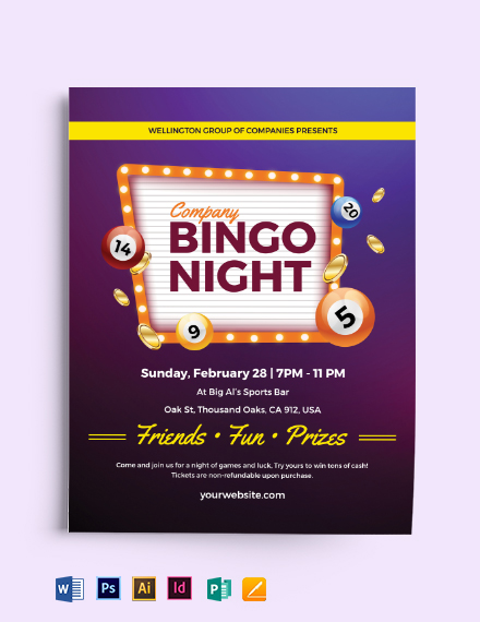 bingo game flyer template