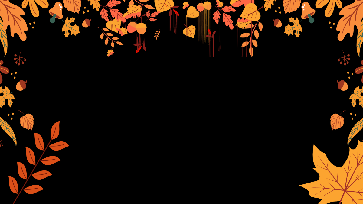 Autumn Leaves Black Background Template
