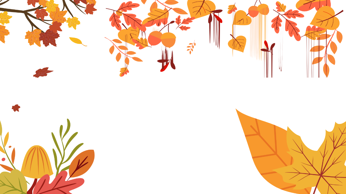 Autumn Leaves On White Background Template