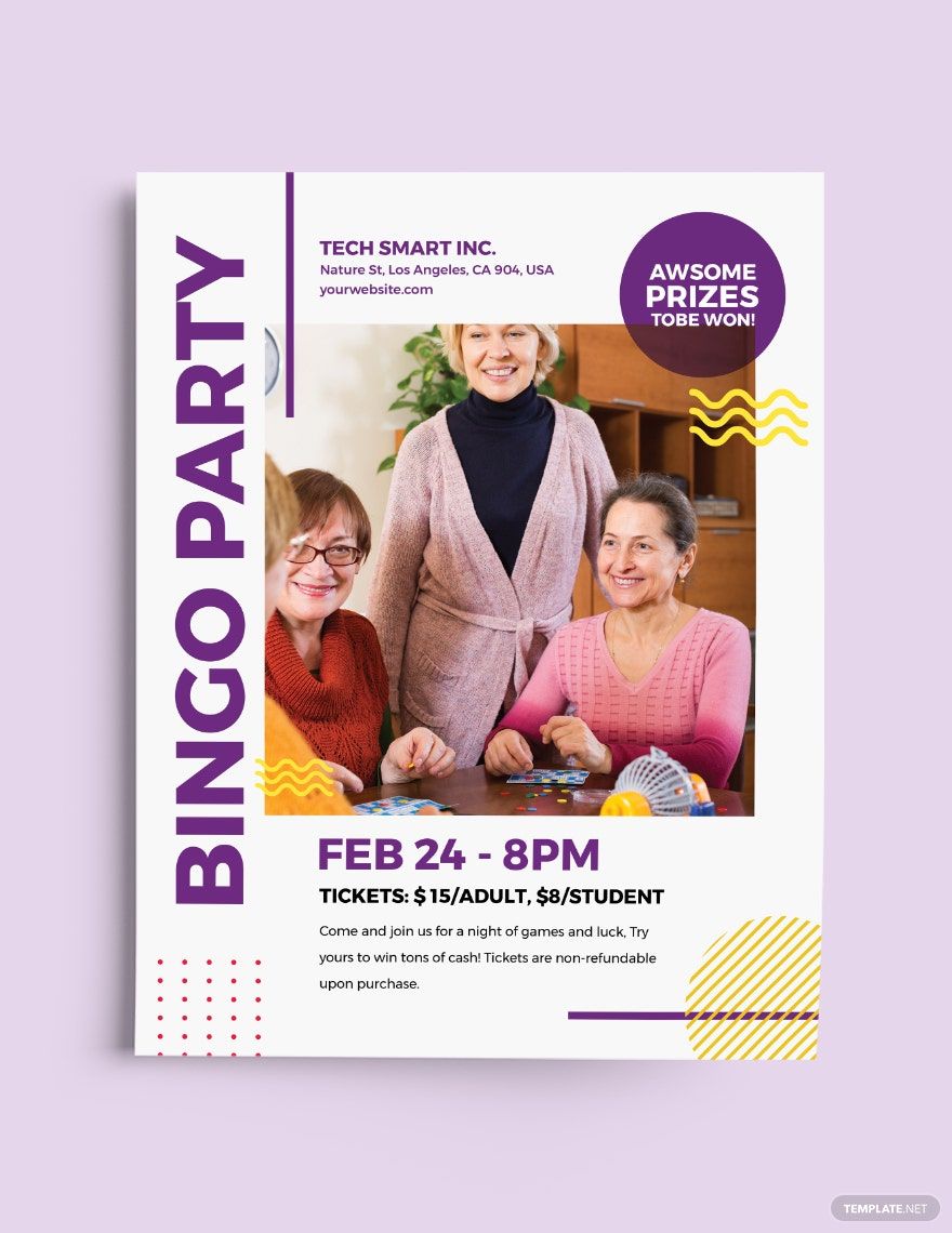 Free Bingo Party Flyer Template