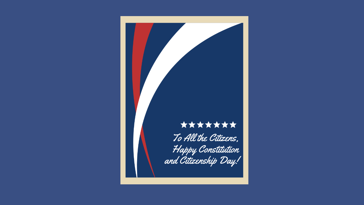 Free Constitution and Citizenship Day Greeting Card Background Template