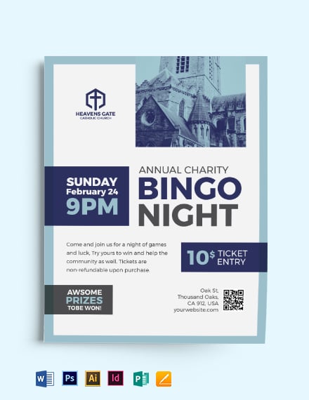 church bingo flyer template