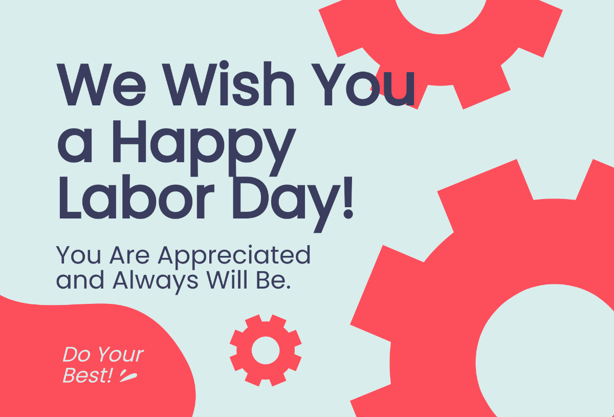 Happy Labor Day Message Wishes Template