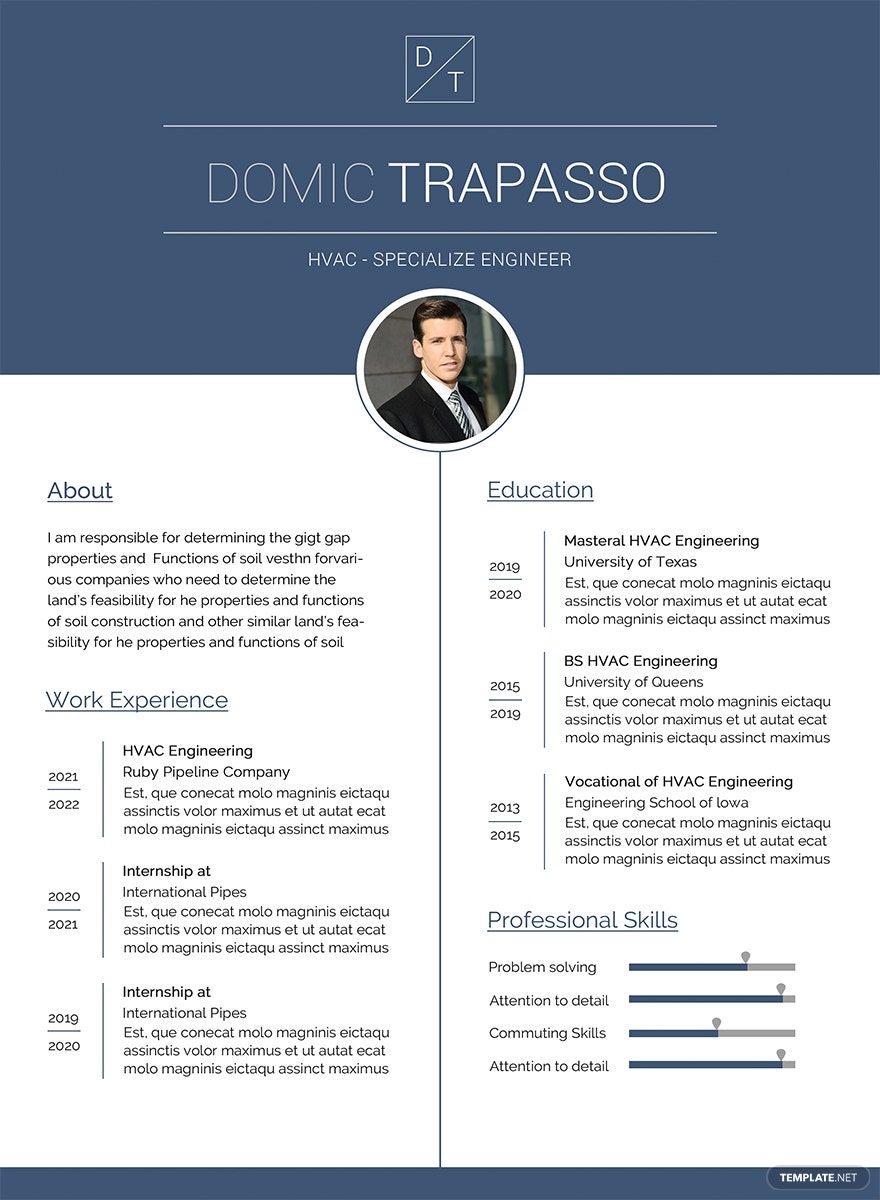 HVAC Engineer Resume Template