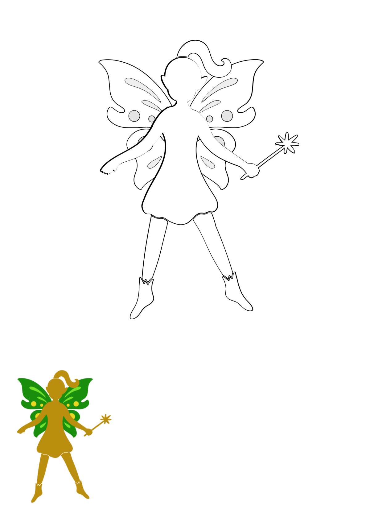 Butterfly Fairy Coloring Page Template