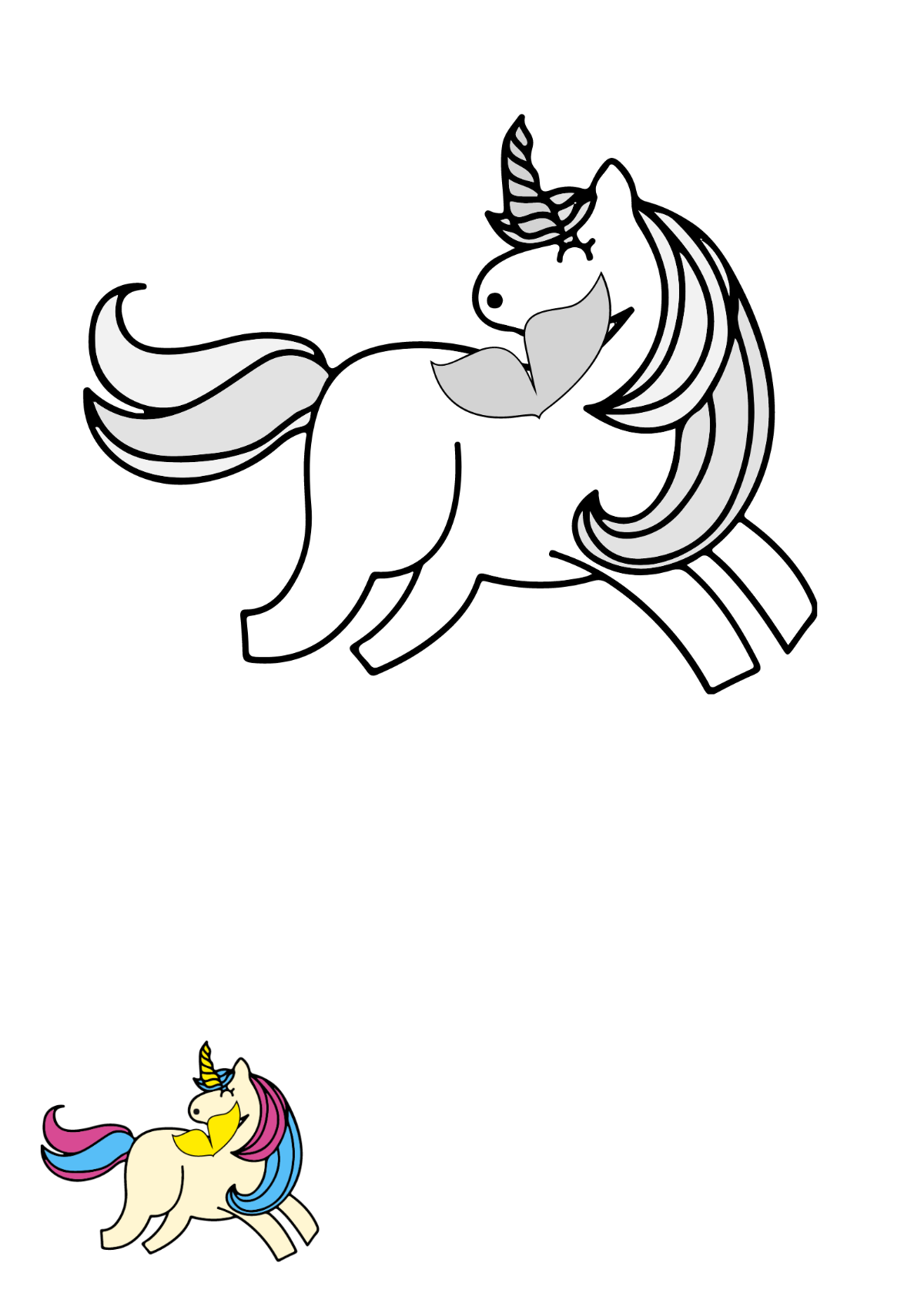 cute kawaii girl coloring pages  Unicorn coloring pages, Coloring