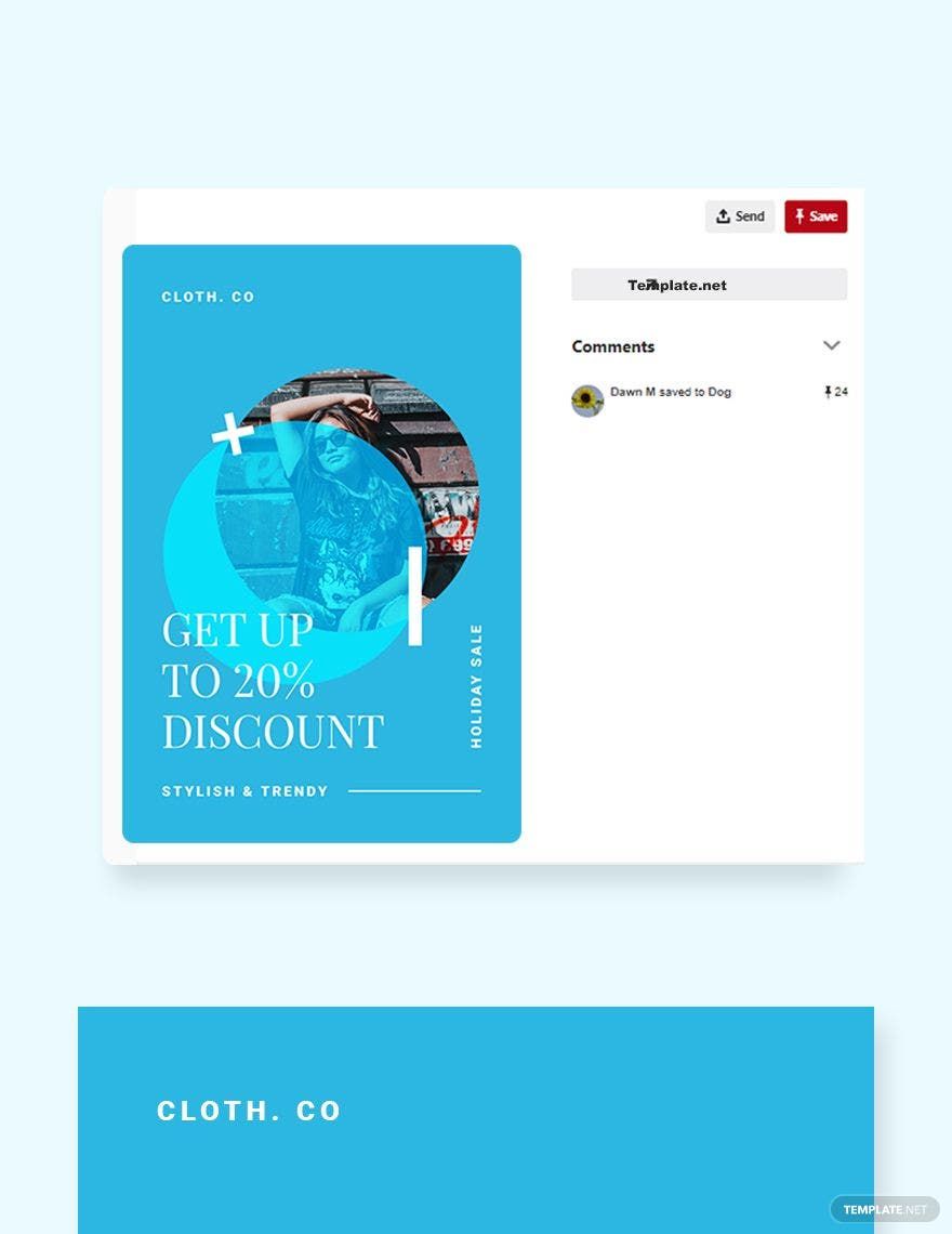 Elegant Holiday Sale Pinterest Pin Template in PSD