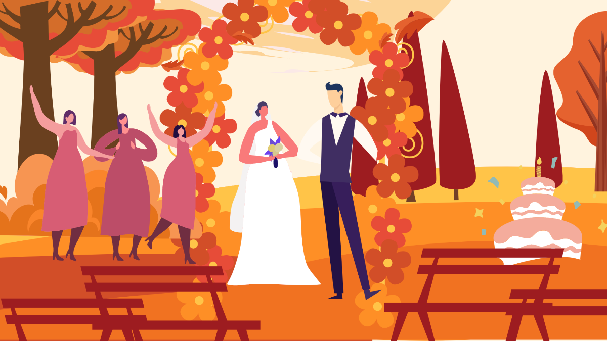 Wedding Autumn Background Template