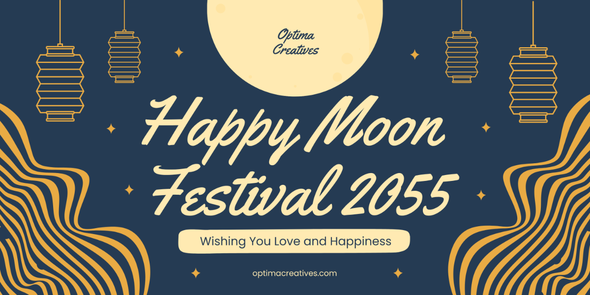 Free Happy Mid-Autumn Festival Typography Banner Template