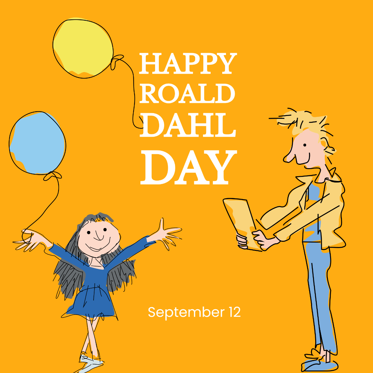 Roald Dahl Day Whatsapp Post Template