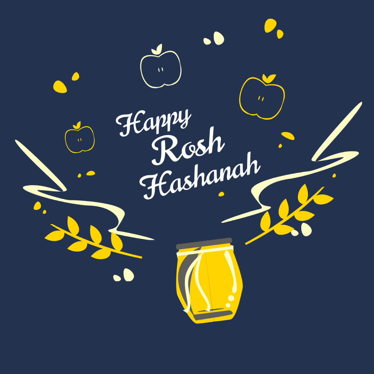 Happy Rosh Hashanah Vector Template