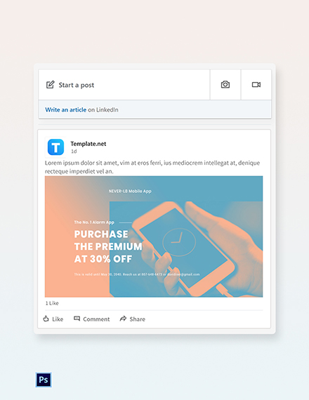 Download FREE Mobile App Promotion Linkedin Post Template - PSD | Template.net