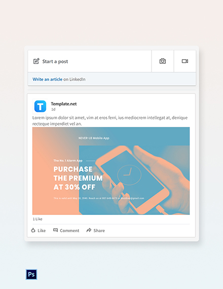 FREE Mobile App Promotion Linkedin Post Template - PSD ...