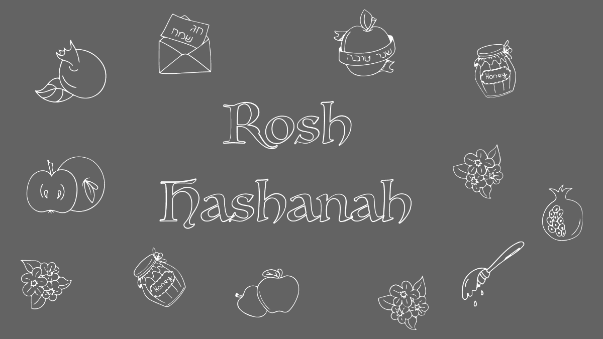Rosh Hashanah Drawing Background Template