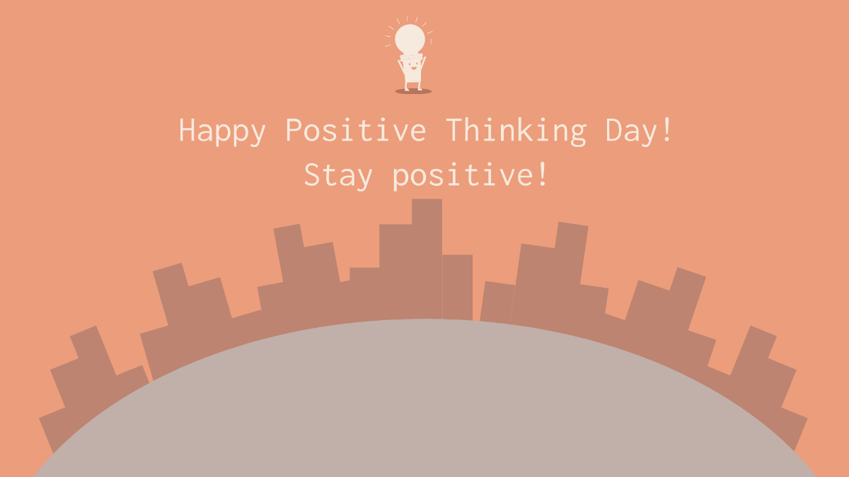 Positive Thinking Day Greeting Card Background Template